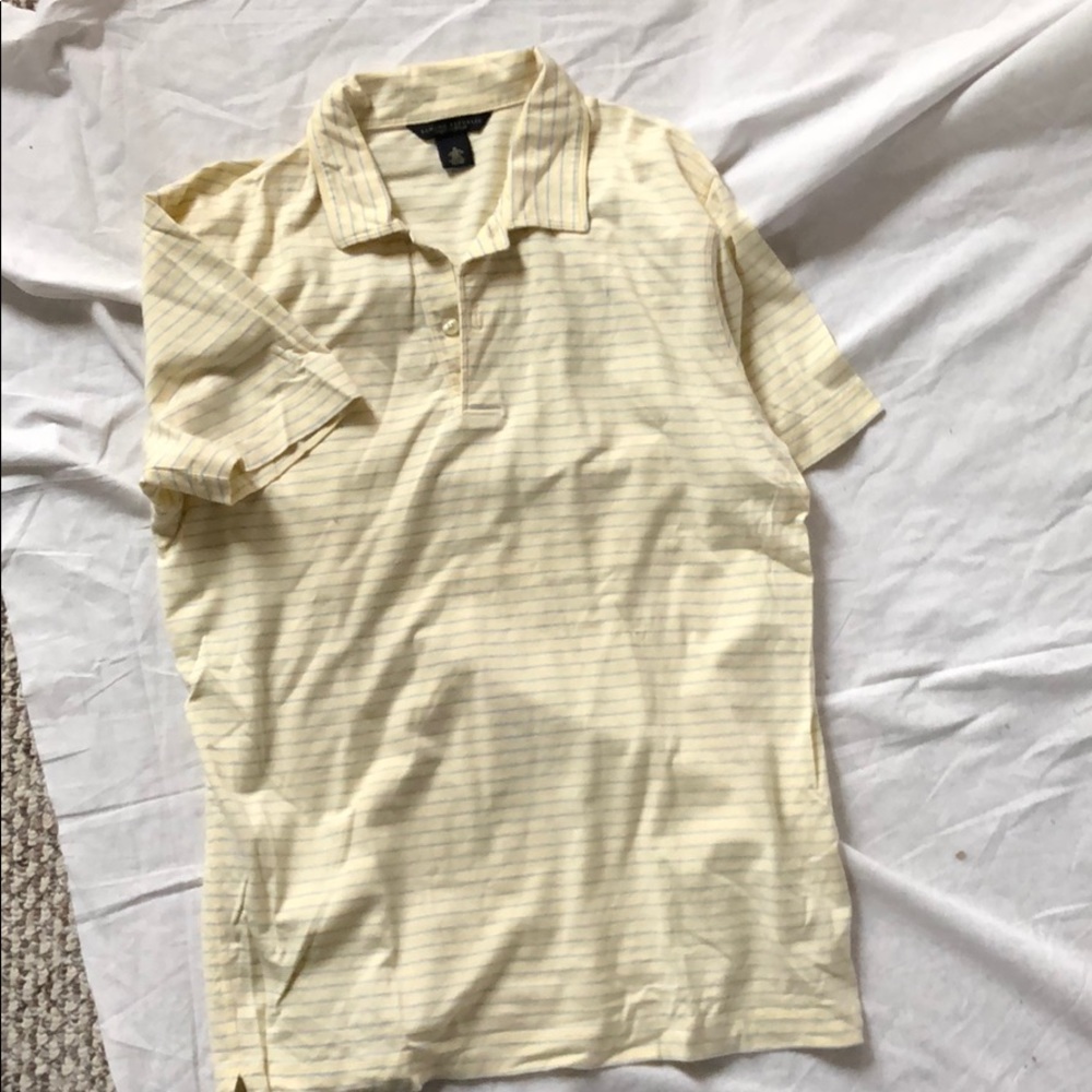 Yellow with blue stripes polo